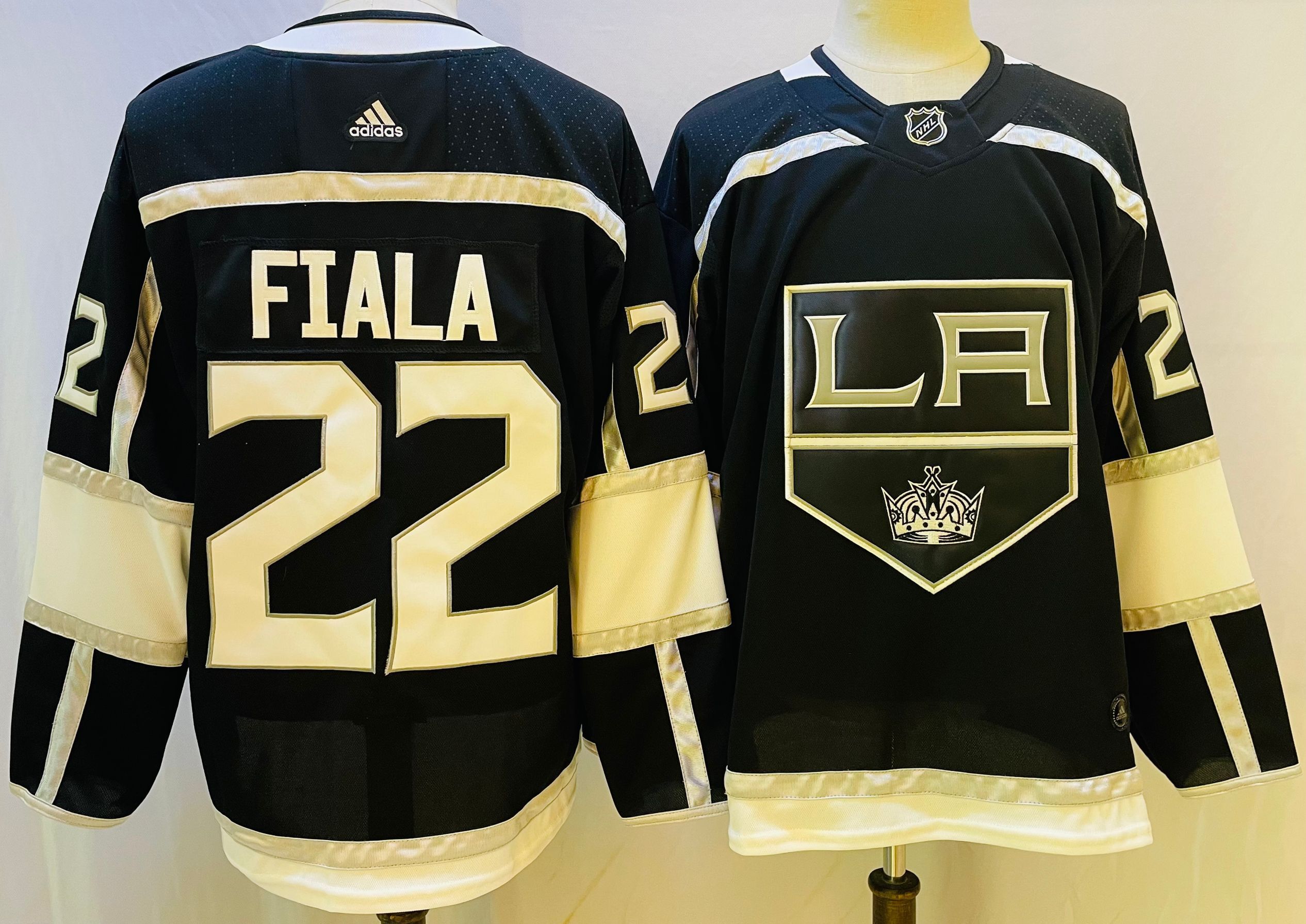 Men Los Angeles Kings #22 Fiala Black Throwback 2022 Adidas NHL Jersey